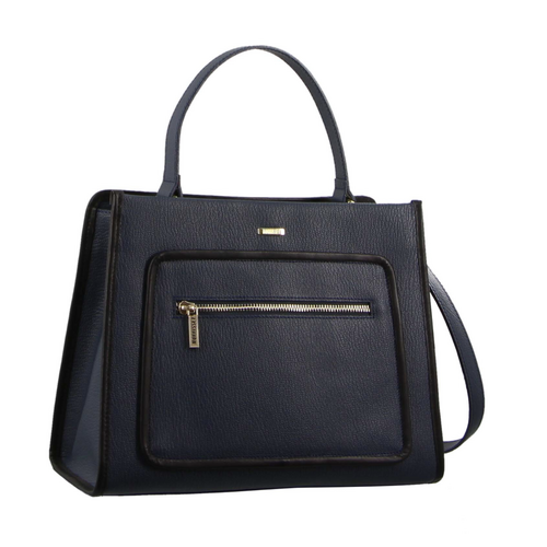 Morrissey Ladies Italian Structured Leather Tote Bag Handbag Womens - Navy - Main Image