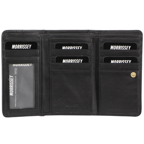 Morrissey RFID Womens Leather Wallet Coin Clutch Purse Organiser - Black - Main Image
