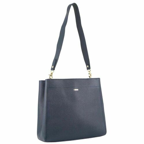 Morrissey Ladies Italian Structured Leather Cross Body Handbag Bag Womens - Navy - Main Image