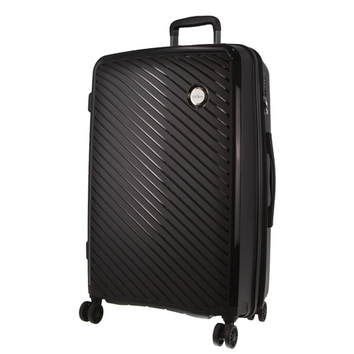 Pierre Cardin Inspired Milleni Checked Luggage Bag Travel Carry On Suitcase 75cm (124L) - Black - Main Image