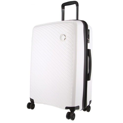 Pierre Cardin Inspired Milleni Checked Luggage Bag Travel Carry On Suitcase 65cm (82.5L) - White - Main Image