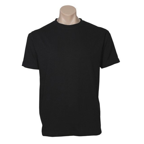 Plain T-Shirt 100% COTTON Basic Blank Tee Mens Ladies Casual BULK Adults - Black - M - Main Image