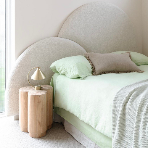 100% Cotton Muslin Duvet Quilt Cover Set w/ 2 Pillow Cases in Pastel Green - Super King - Main Image