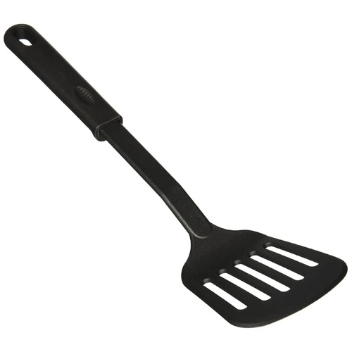32cm Nylon Slotted Non-Stick Serving Spatula Cooking Tool Utensil in Black - Main Image