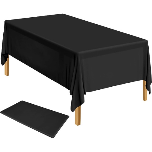 Table Cloth Cover Reusable & Washable Xmas Party 137cm x 274cm (54"x108") in Black - Main Image
