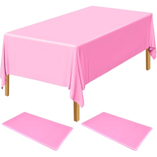 Table Cloth Cover Reusable & Washable Xmas Party 137cm x 274cm (54"x108") in Light Pink - Main Image