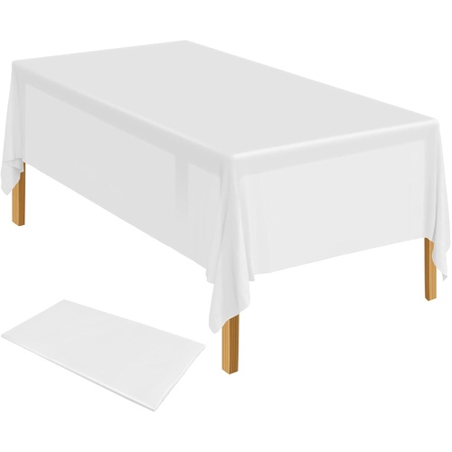 Table Cloth Cover Reusable & Washable Xmas Party 137cm x 274cm (54"x108") in White - Main Image