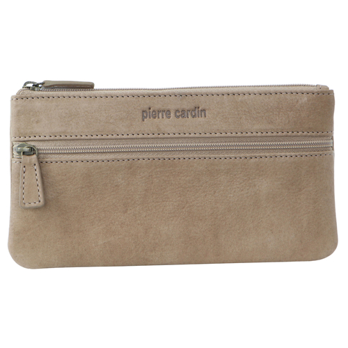 Pierre Cardin Ladies Womens Genuine Soft Leather Italian Wallet Purse - Taupe - Main Image