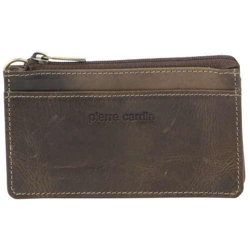 Pierre Cardin Womens Soft Italian Leather Coin Purse Holder Wallet - Mushroom - Main Image