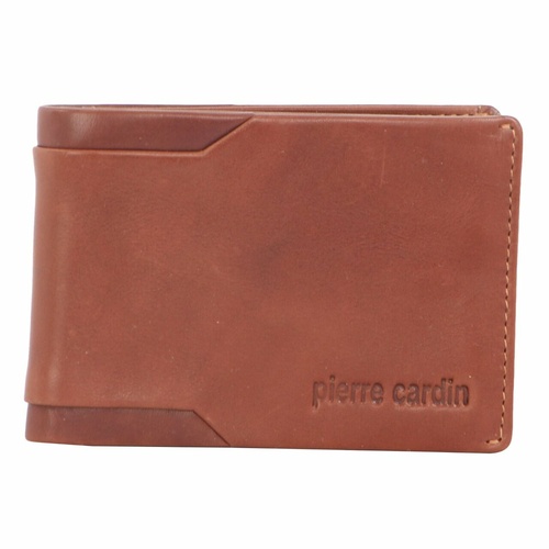 Pierre Cardin Mens Soft Italian Leather Slimline Bi-Fold Wallet - Cognac - Main Image