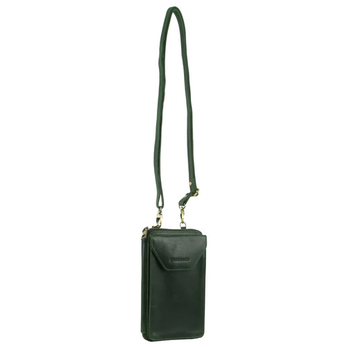 Pierre Cardin Ladies Leather Cross Body Bag/Wallet Bag/Clutch Wallet - Emerald - Main Image
