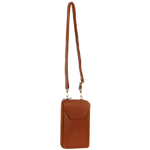 Pierre Cardin Ladies Leather Cross Body Bag/Wallet Bag/Clutch Wallet - Cognac - Main Image