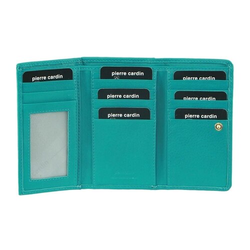 Pierre Cardin Womens Soft Italian Leather RFID Purse Wallet Rustic - Turquoise - Main Image