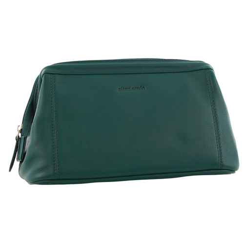 Pierre Cardin Mens Rustic Leather Toiletry Case Bag Travel - Zirkon - Main Image