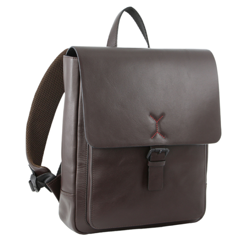 Pierre Cardin Premium Leather Backpack Travel Bag Satchel - Brown - Main Image