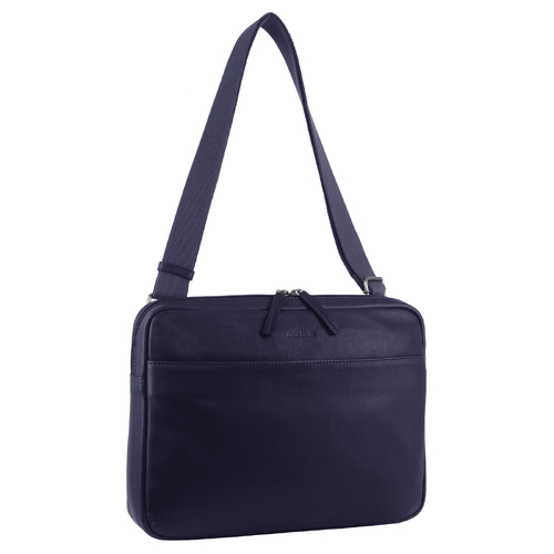 Pierre Cardin Mens Leather 13" Laptop Computer Bag - Brown - Main Image