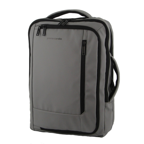 Pierre Cardin Backpack 15" Laptop Bag Briefcase Built-in USB Port Travel - Grey - Main Image
