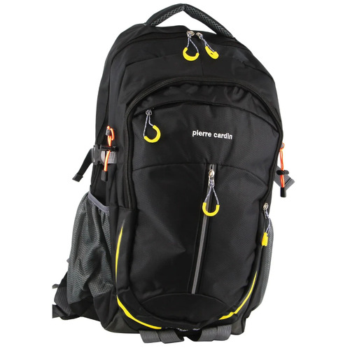 Pierre Cardin Mens Nylon Travel & Sport Large Backpack Bag in Black - Main Image