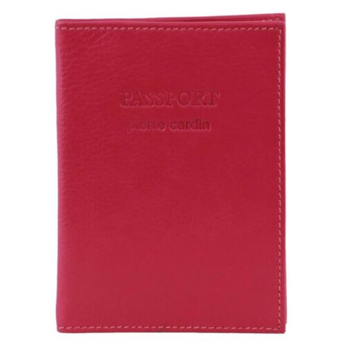 Pierre Cardin Slim Leather Passport Wallet Holder RFID Case Cover - Fuschia - Main Image