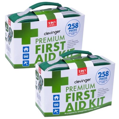 2x 258pcs Premium First Aid Kit Medical Travel Set Emergency Family Safety - Main Image