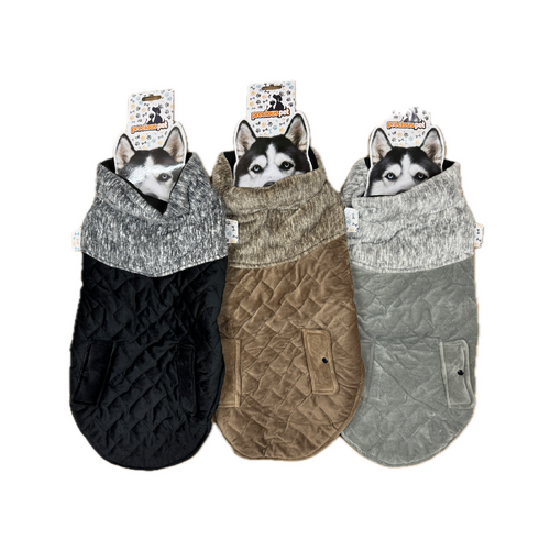 60cm Quilted Dog Jacket Coat Warm Winter Pet Clothes Vest Padded Windbreaker - Main Image