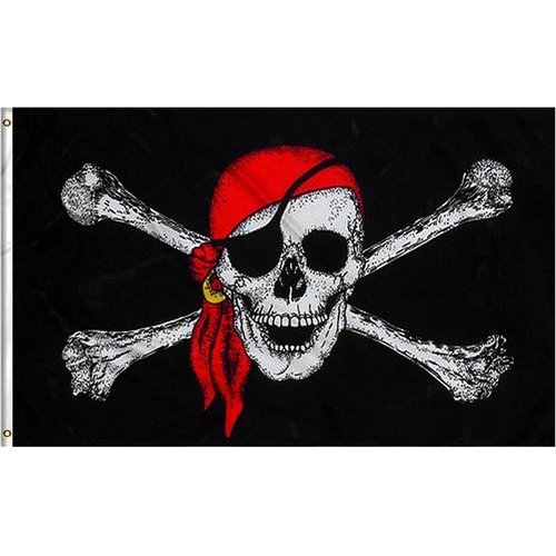 PIRATE FLAG Skull Party Pirates Skull & Crossbones Large 150 x 90 Jolly Roger - Main Image