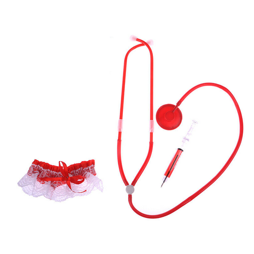 Nurse Stethoscope & Garter Syringe Pen Costume Halloween Party Doctor Hospital - Main Image