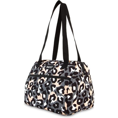 PACKIT Freezable Ice Lunch Bag Tote Food Storage Camping Travel Tiger - Wild Leopard - Main Image