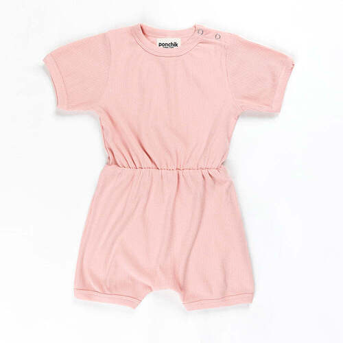 Ponchik Babies + Kids - Ribbed Cotton Romper - Lemonade - 3-6 months - Main Image
