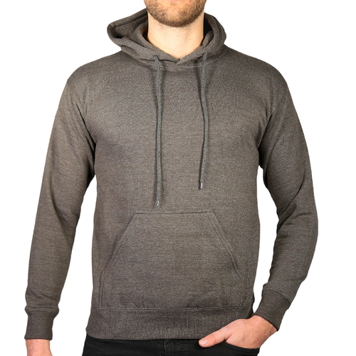 Adult Mens 100% Cotton Fleece Hoodie Jumper Pullover Sweater Warm Sweatshirt - Charcoal Grey - L - Main Image