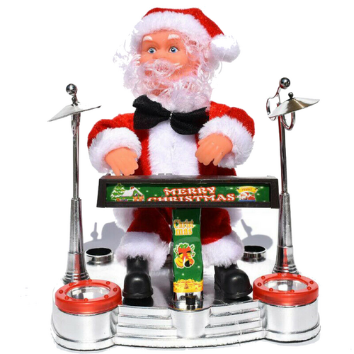Santa Claus Playing Ornament Piano Doll Musical Electric Toy Xmas Christmas Gift - Main Image