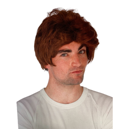 Mens Car Salesman Wig Party Costume Dress Up Fancy - Brown - Main Image