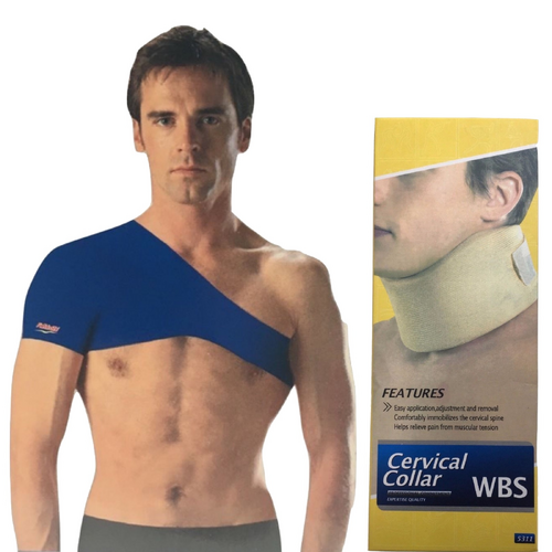 Shoulder Support Brace + Cervical Collar Neck Foam Brace Support Pain Relief - Main Image