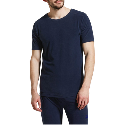 Mens Thermal Short Sleeve Top Microfleece Baselayer Underwear T Shirt - Navy - S - Main Image