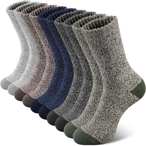 6 Pairs Heavy Duty Wool Blend Work Socks Extra Thick Cushion in Assorted Colours - 6-11 - Main Image