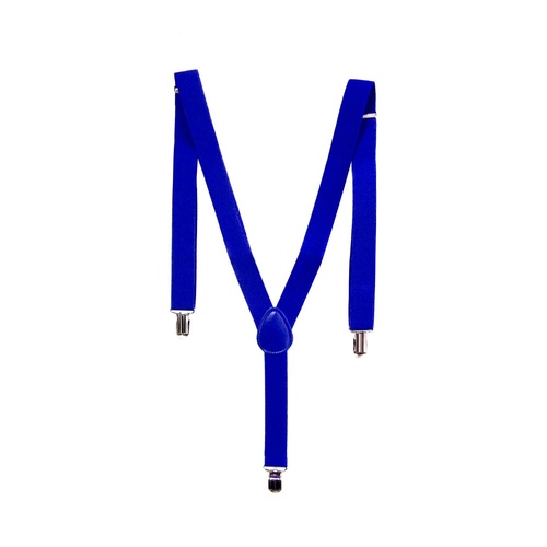 Mens Suspenders Braces Adjustable Strong Clip On Elastic Formal Wedding Slim - Blue - Main Image