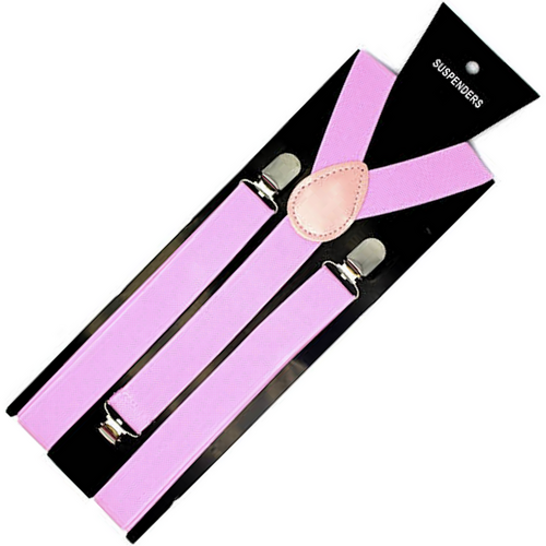 Mens Suspenders Braces Adjustable Strong Clip On Elastic Formal Wedding Slim - Lilac - Main Image