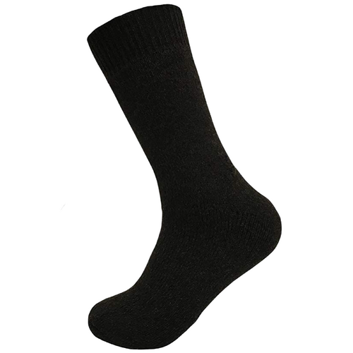 Merino Wool Mens Loose Top Thermal Socks Diabetic Comfort Circulation - 1 Pair - Black - 2-8 - Main Image