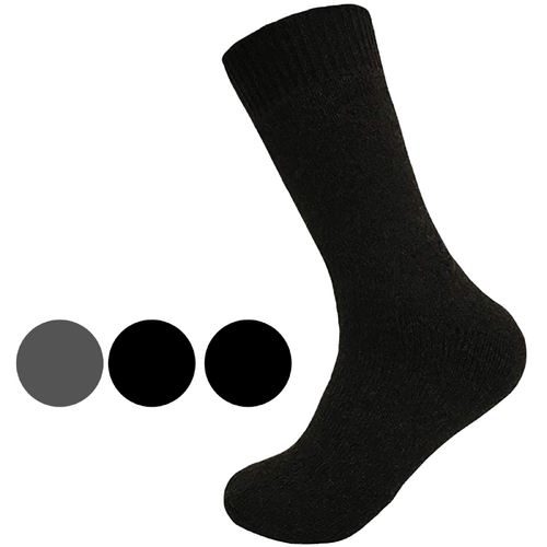 Merino Wool Mens Loose Top Thermal Socks Diabetic Comfort Circulation - 1 Pair - Grey - 11-14 - Main Image