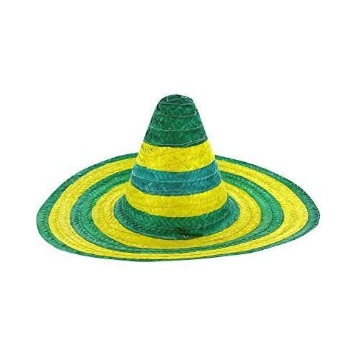 Mexican SOMBRERO Hat w Australian Aussie Green Gold Party Costume - Main Image