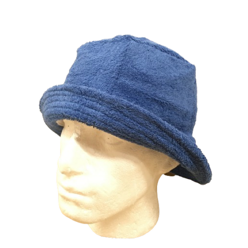 Stingy Brim Terry Towelling Bucket Hat Daggy Fishing Camping Lad Cap 100% COTTON - Blue - L/XL - Main Image