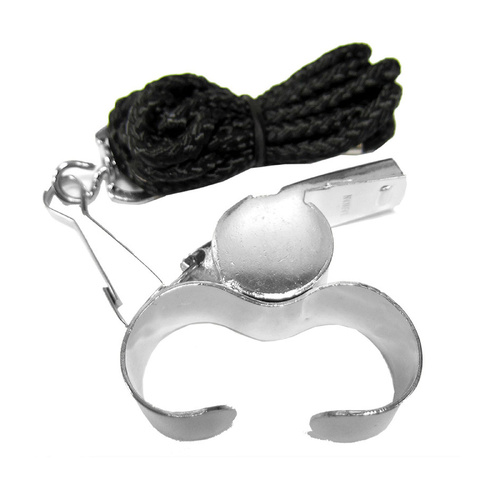 Summit Brass Finger Grip Sports Whistle w Lanyard Professional Referee Match Training - Main Image