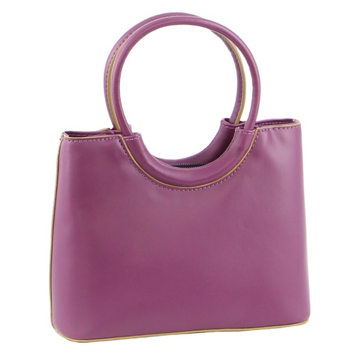 Milleni Mini Fashion Bag Tote Handbag in Plum - Main Image