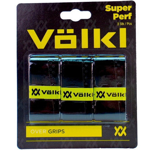 Volkl Super Perf Over Grip Overgrip Tennis Squash Badminton - 3 Pack - Black - Main Image