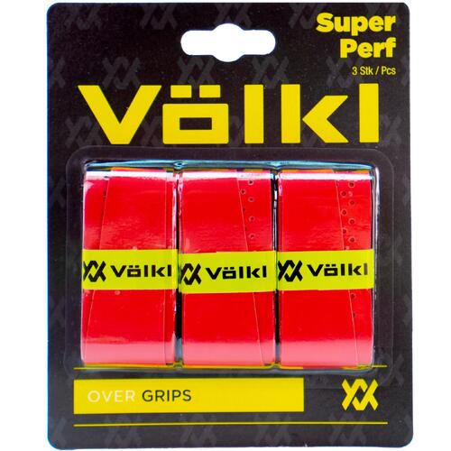 Volkl Super Perf Over Grip Overgrip Tennis Squash Badminton - 3 Pack - Red - Main Image
