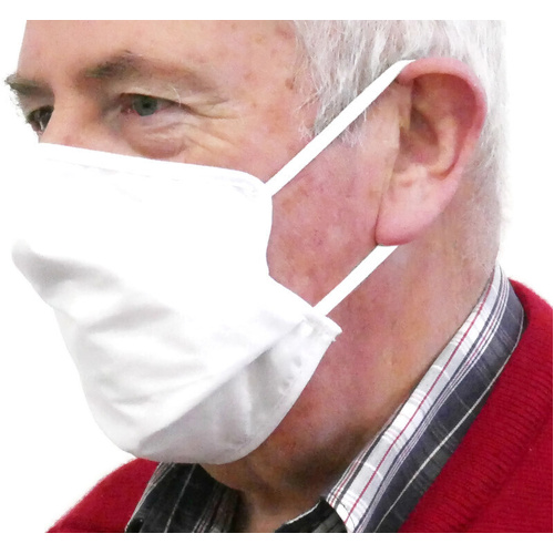 TIGERPLAST Fabric Face Mask Washable Reusable Mask Protect Anti-Microbial Mouth Cover - White - Main Image