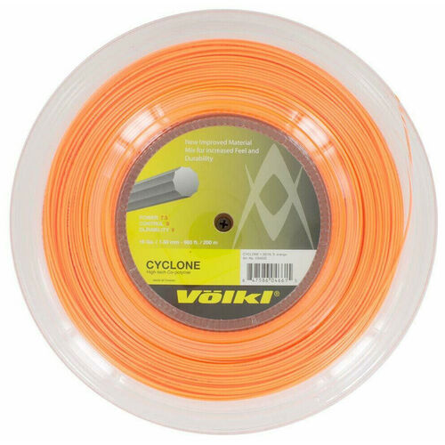 Völkl Cyclone 200m Reel Tennis Racquet Strings 16g / 1.30mm - Fluro Orange - Main Image