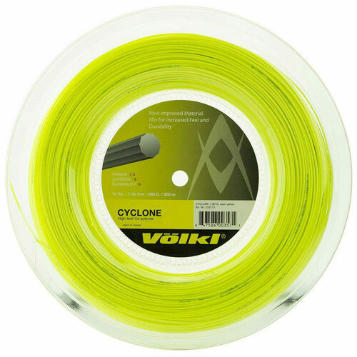 Volkl Cyclone 200m Reel Tennis Racquet Strings 16g / 1.30mm - Neon Yellow - Main Image