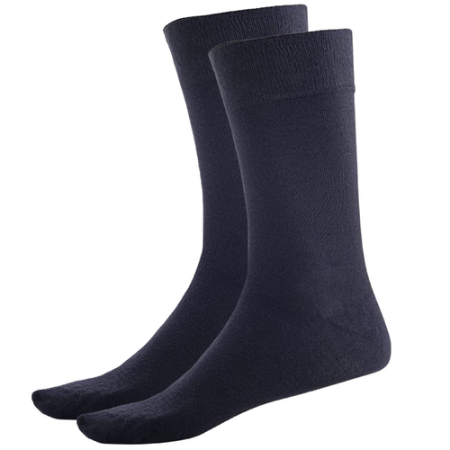 BAMBOO SOCKS Crew Natural Eco Healthy Enviro Unisex Work Anti-Bacterial Business - Navy - 6-11 - Main Image