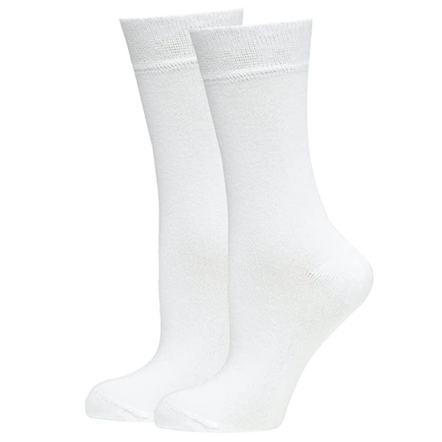 BAMBOO SOCKS Crew Natural Eco Healthy Enviro Unisex Work Anti-Bacterial Business - White - 6-11 - Main Image